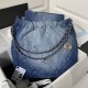 Chanel 22 Handbag In Washed Denim 35cm 39cm AS3261 AS3260