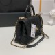 Chanel Coco Handle in Caviar Calfskin With V Pattern 23cm