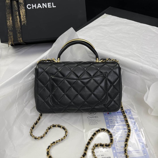 Chanel Coco Handle Mini Flap Bag With Metal And Leather Top Handle In Lambskin 4 Colors 20cm