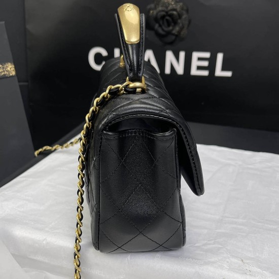 Chanel Coco Handle Mini Flap Bag With Metal And Leather Top Handle In Lambskin 4 Colors 20cm