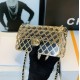 Chanel Large Evening Bag in Golden Metal And Lambskin 18cm
