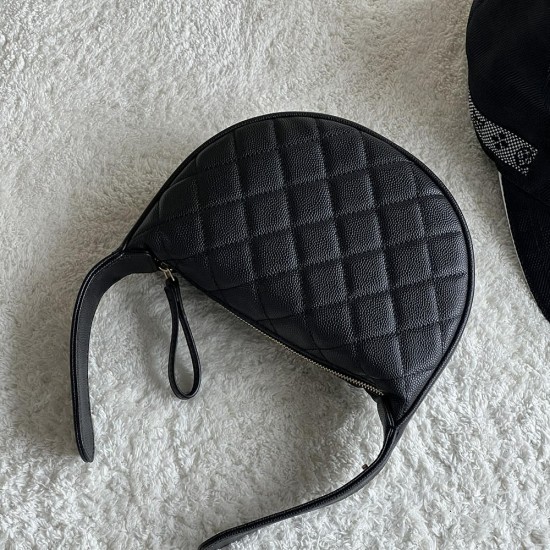 Chanel 23B Hula Hoop Evening Bag in Caviar Leather