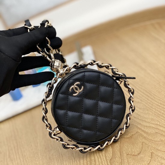 Chanel Micro Round Bag Evening Bag in Lambskin 12cm
