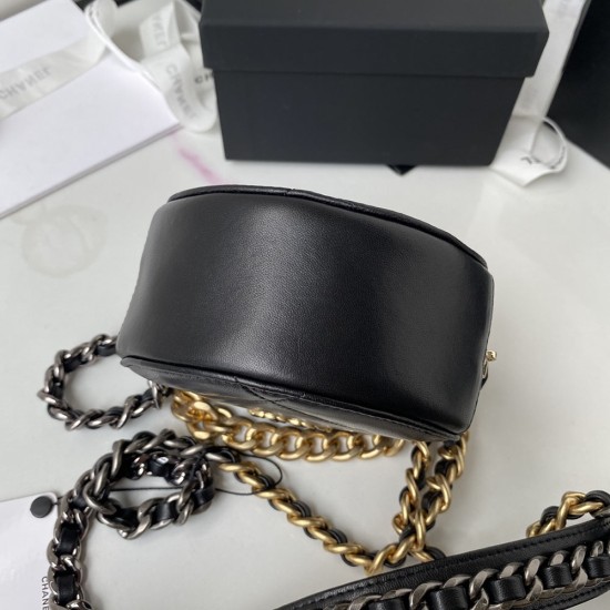 Chanel Round Bag in Lambskin with Big Chains