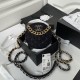 Chanel Round Bag in Tweed Fabric with Big Chains