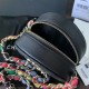 Chanel Round Bag In Lambskin With Rainbow Chains