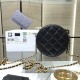 Chanel Round Bag In Gold Metal And Lambskin