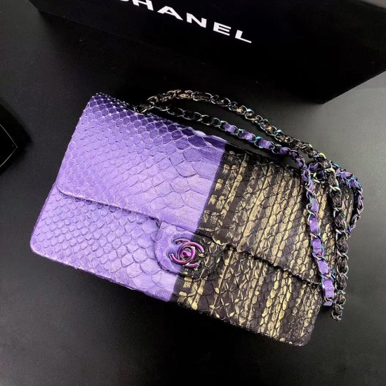 Chanel Classic Flap Bag in Multicolor Sneakskin 25cm