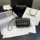 Chanel Flap Bag in Calfskin With Metal Letter Logo 21cm