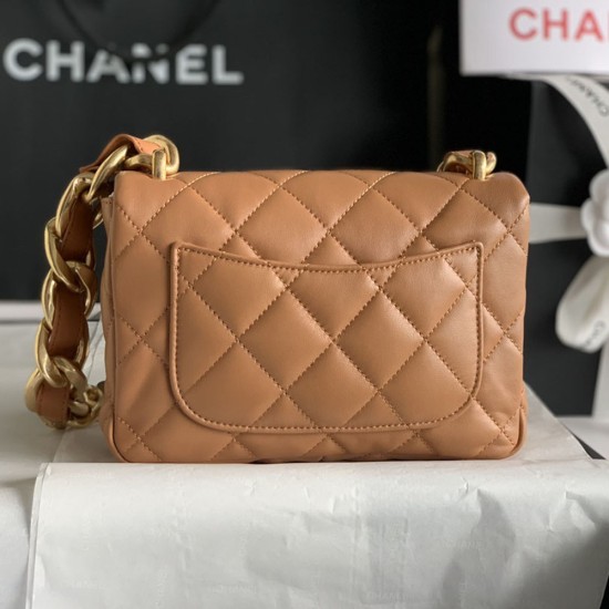 Chanel Flap Bag In Lambskin With Big Chains