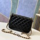 Chanel Flap Bag in Calfskin With Imitation Pearls 