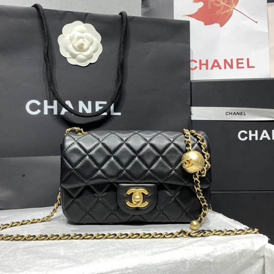 Chanel Flap Bag in Calfskin With Gold Ball 9 Colors 20cm