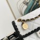 Chanel Flap Bag in Lambskin With Contrasting Braided Edges And Badge Charm 2 Colors 19cm