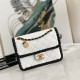Chanel Flap Bag in Lambskin With Contrasting Braided Edges And Badge Charm 2 Colors 22cm