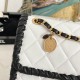 Chanel Flap Bag in Lambskin With Contrasting Braided Edges And Badge Charm 2 Colors 22cm