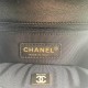 Chanel Flap Bag in Tweed Fabric With Contrasting Leather Braided Edges And Badge Charm 2 Colors 22cm