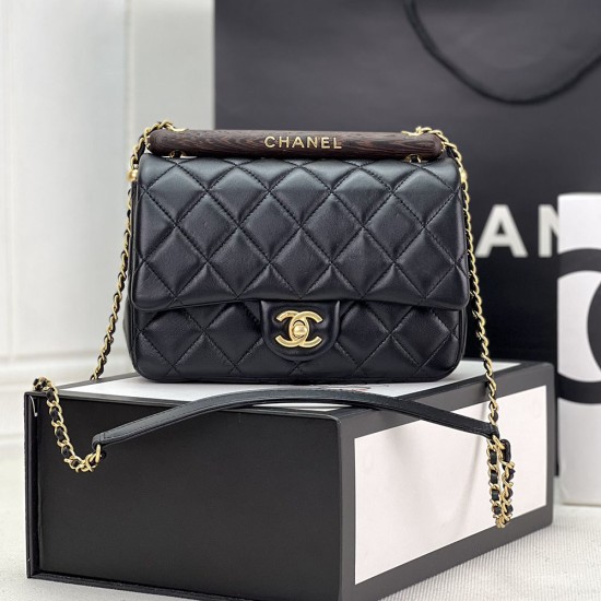 Chanel 23A Flap Bag With Wood Handle 21cm 5 Colors AS4151
