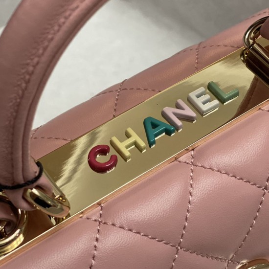 Chanel Flap Bag With Top Handle And Multicolor Resin In Lambskin AS4654 4 Colors