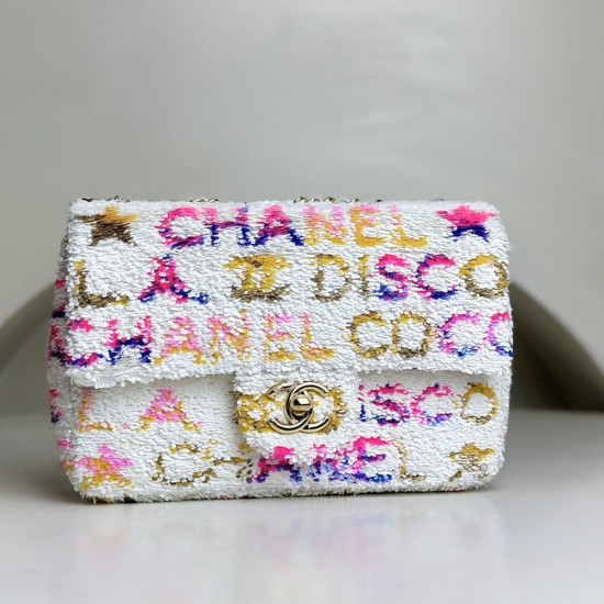Chanel 2024 Cruise Small Flap Bag With Sequins 21cm 2 Colors AS4561