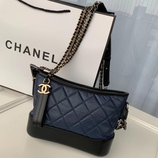 Chanel Gabrielle Hobo Bag in Calfskin With Contrast Bottom Color