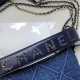 Chanel Gabrielle Hobo Bag In Denim Fabric and Calfskin With Chain Letters