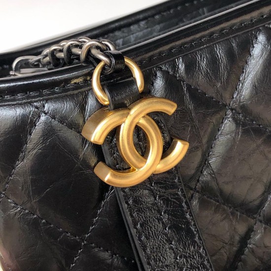 Chanel Gabrielle Hobo Bag In Aged Calfskin With Chain Letters