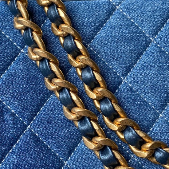 Chanel Hobo Handbag in Washed Denim Fabric AS4532 24cm