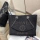 Chanel Shopping Bag in Mixed Fibers With Imitation Pearls Letters 34cm