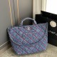 Chanel Coco Beach Shopping Bag in Denim Fabric With Contrasting Threads 27cm