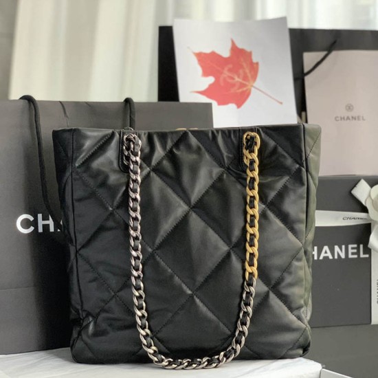 Chanel 19 Shopping Bag in Lambskin With Bicolor Chains 5 Colors 30cm