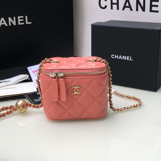 Chanel Small Vanity With Chain in Lambskin With Metal Ball