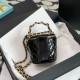 Chanel Vanity With Chain in Patent Calfskin With Metal And Leather Top Handle 10.5cm