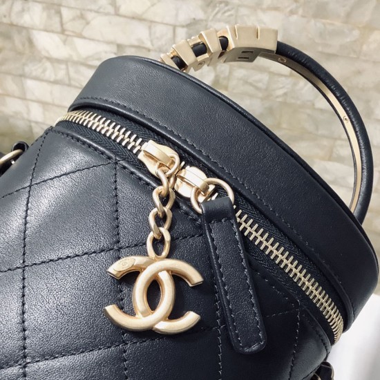 Chanel Vanity Bag in Calfskin With Imitation Pearls And Metal Letters 20cm
