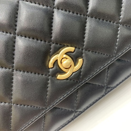 Chanel Wallet On Chain in Lambskin With Chains and Metal Ball 19cm
