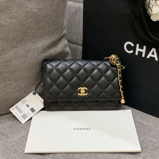 Chanel Wallet On Chain in Lambskin With Chains and Metal Ball 19cm