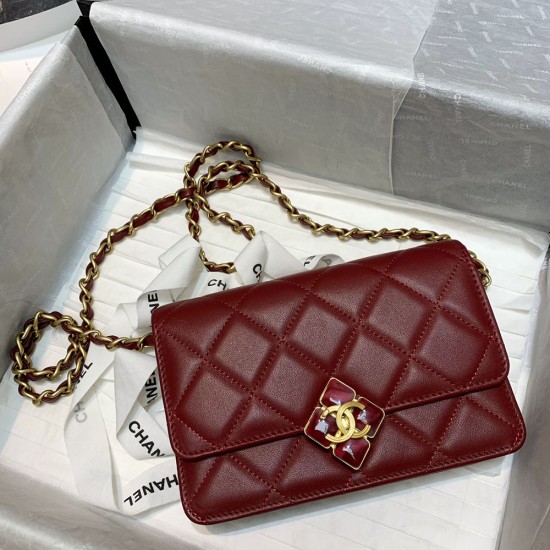 Chanel Wallet On Chain in Lambskin With Resin on Logo 19cm