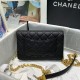 Chanel Wallet on Chain In Caviar Calfskin With Leather And Metal Chains 19cm