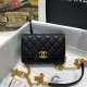 Chanel Mini Wallet on Chain In Caviar Calfskin With Leather And Metal Chains 15.5cm