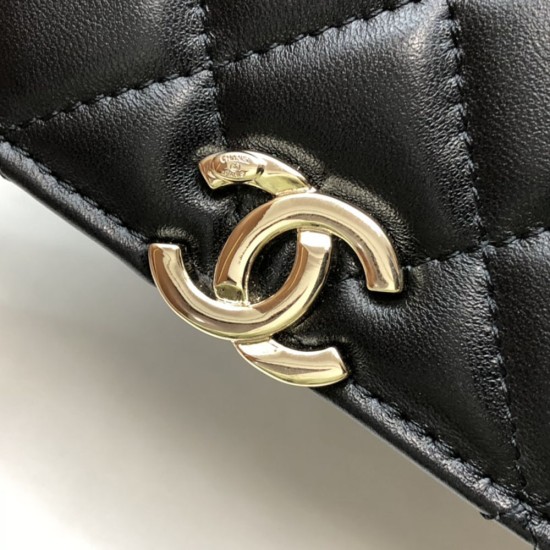 Chanel WOC Bag in Lambskin With Metal Plate And Top Handle 5 Colors 19cm
