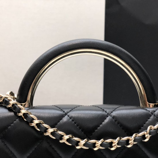 Chanel WOC Bag in Lambskin With Metal Plate And Top Handle 5 Colors 19cm