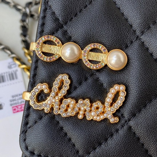 Chanel Wallet On Chain in Lambskin With CF Badges And Two Layers 19cm