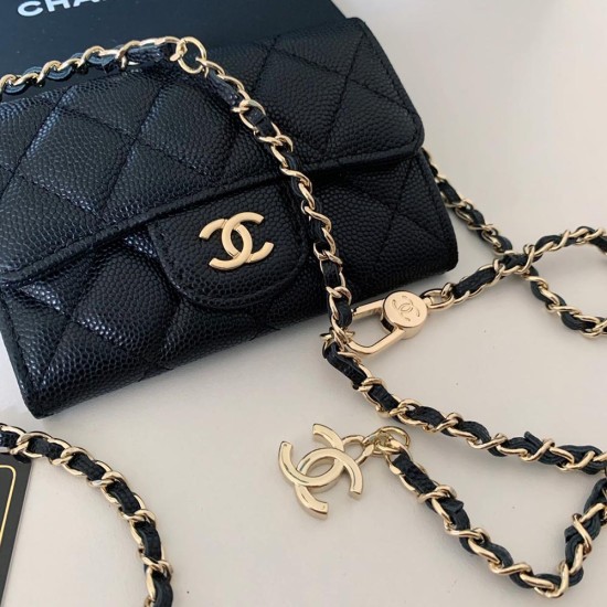 Chanel Wallet On Chain Waist Bag In Grained Calfskin