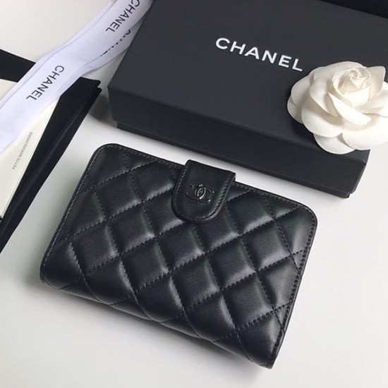 Chanel Flap Wallet In Lambskin 15cm