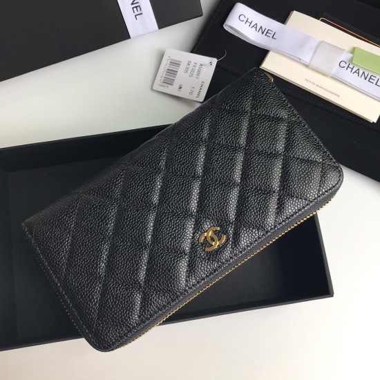 Chanel Zippy Wallet In Grained Calfskin