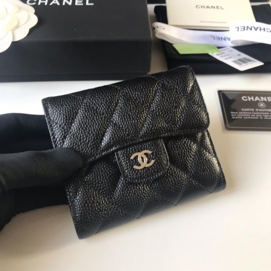 Chanel Classic Flap Wallet In Grained Calfskin