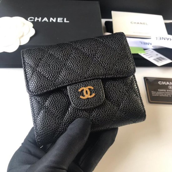 Chanel Classic Flap Wallet In Grained Calfskin