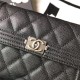Chanel Boy Flap Wallet In Grained Calfskin