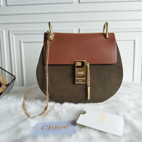 Chloe Drew Bag in Shiny and Suede Calfskin