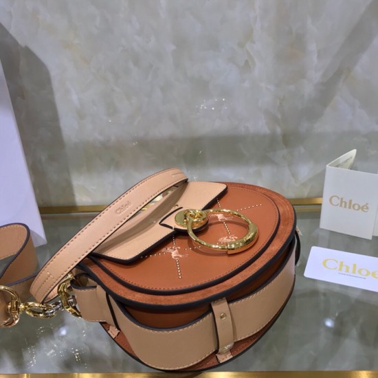 Chloe Small Tess Bag in Shiny Calfskin With Embroidery