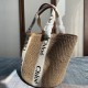 Chloe Large Woody Basket Bag Handwoven in Upcycled Materials